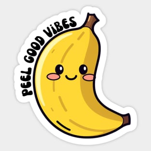 Peel Good Vibes Banana Sticker